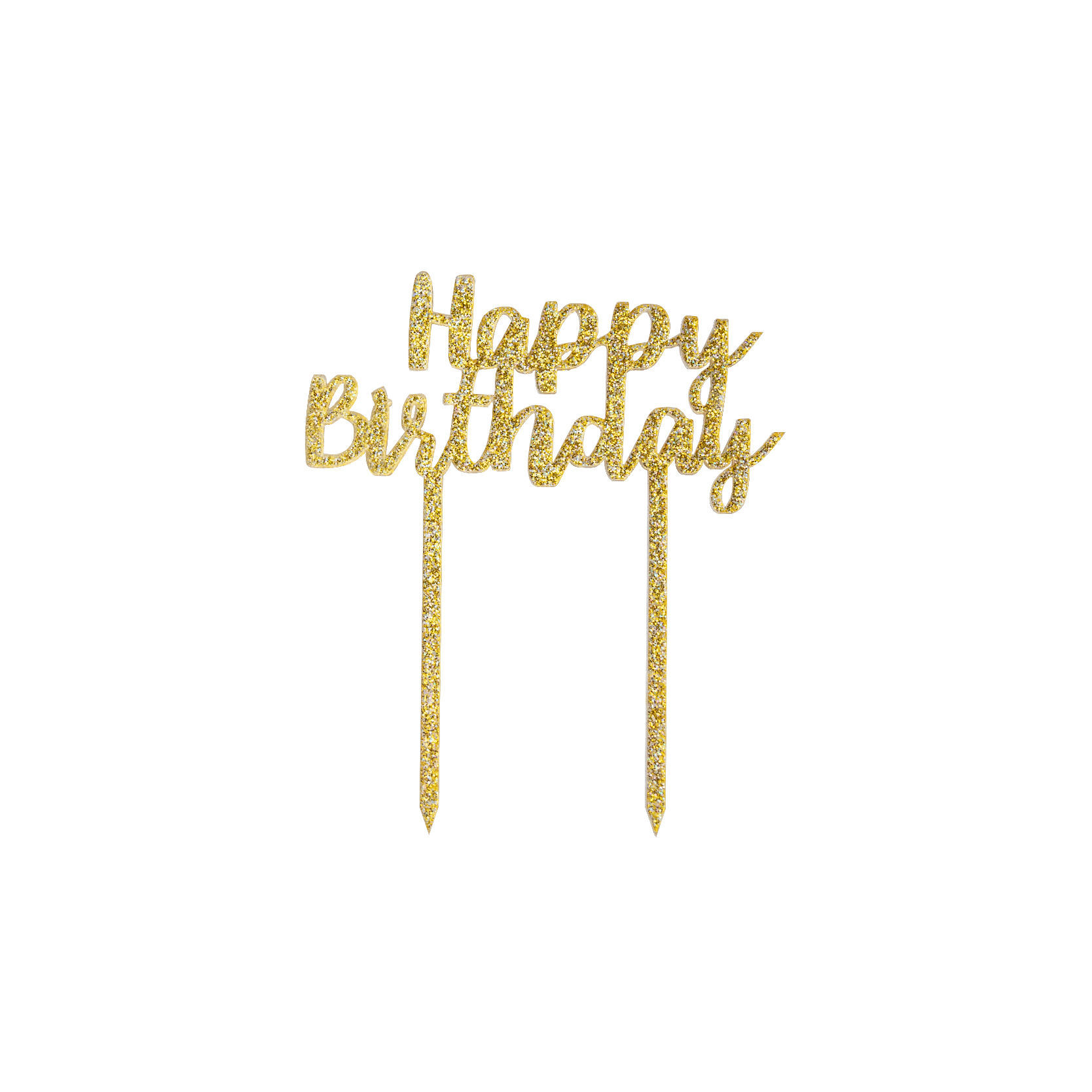 Picture of Happy Birthday 金色閃粉蛋糕插牌